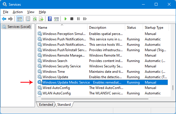 Open services and find it.
